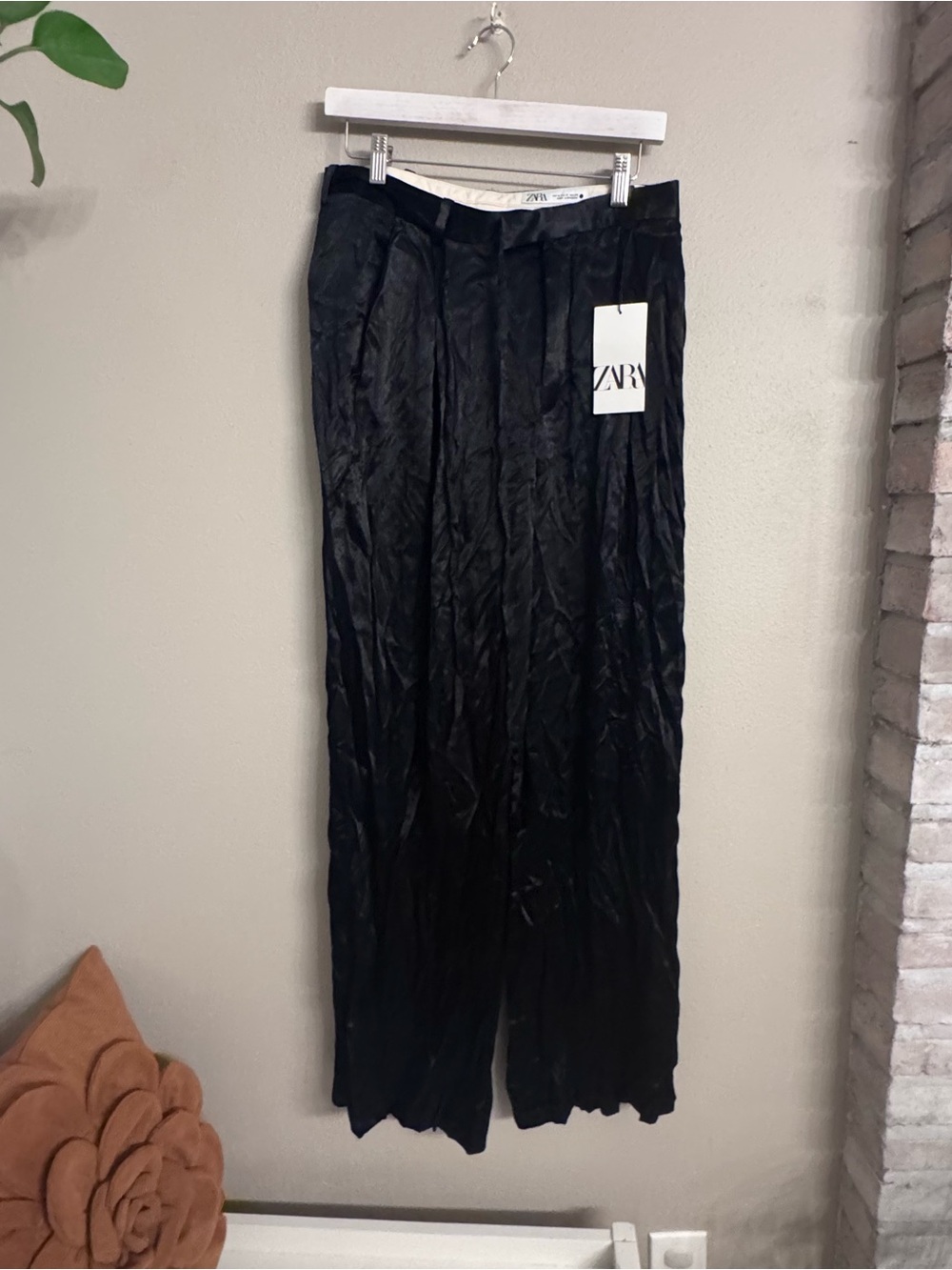 ZARA Satin Wide Leg Trousers
